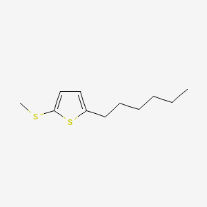 molecular formula C11H18S2 B14761319 2-Hexyl-5-(methylthio)thiophene 