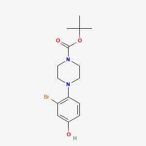 molecular formula C15H21BrN2O3 B14761354 Tert-butyl 4-(2-bromo-4-hydroxyphenyl)piperazine-1-carboxylate 