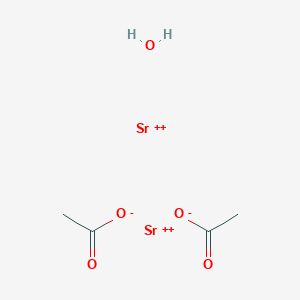 molecular formula C4H8O5Sr2+2 B14761410 Distrontium;diacetate;hydrate 