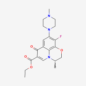 molecular formula C20H24FN3O4 B14761415 Ethyl (S)-10-fluoro-3-methyl-9-(4-methylpiperazin-1-yl)-7-oxo-2,3-dihydro-7H-[1,4]oxazino[2,3,4-ij]quinoline-6-carboxylate CAS No. 2130840-92-3