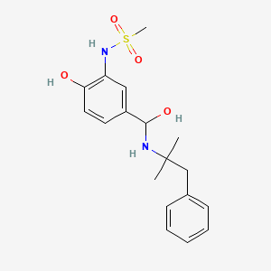 molecular formula C18H24N2O4S B14761449 N-{5-[(1,1-Dimethyl-2-phenyl-ethylamino)-hydroxy-methyl]-2-hydroxy-phenyl}-methanesulfonamide CAS No. 886362-23-8