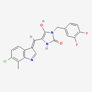 molecular formula C20H14ClF2N3O2 B14761461 (5z)-5-[(6-Chloro-7-Methyl-1h-Indol-3-Yl)methylidene]-3-(3,4-Difluorobenzyl)imidazolidine-2,4-Dione 