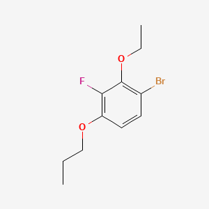 molecular formula C11H14BrFO2 B14761511 1-Bromo-2-ethoxy-3-fluoro-4-propoxybenzene 