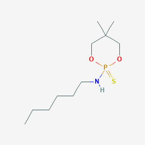 molecular formula C11H24NO2PS B14761572 2-(Hexylamino)-5,5-dimethyl-1,3,2lambda~5~-dioxaphosphinane-2-thione CAS No. 884-92-4