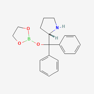 molecular formula C19H22BNO3 B14761585 (S)-2-(((1,3,2-dioxaborolan-2-yl)oxy)diphenylmethyl)pyrrolidine 