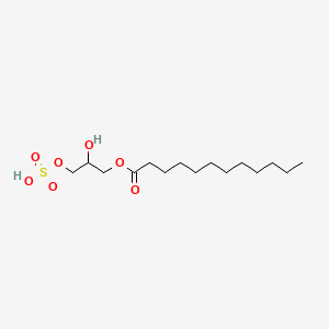 molecular formula C15H30O7S B14761671 Dodecanoic acid, 2-hydroxy-3-(sulfooxy)propyl ester CAS No. 110-24-7