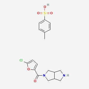 molecular formula C18H21ClN2O5S B14761780 2,3,3a,4,6,6a-hexahydro-1H-pyrrolo[3,4-c]pyrrol-5-yl-(5-chlorofuran-2-yl)methanone;4-methylbenzenesulfonic acid 