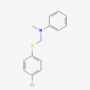 molecular formula C14H14ClNS B14761788 ANILINE, N-(((p-CHLOROPHENYL)THIO)METHYL)-N-METHYL- CAS No. 956-06-9