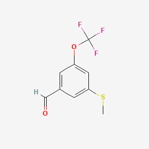 molecular formula C9H7F3O2S B14761843 3-(Methylthio)-5-(trifluoromethoxy)benzaldehyde 