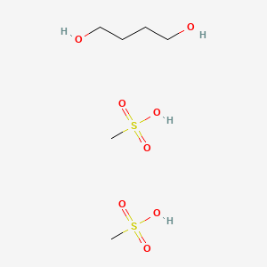 molecular formula C6H18O8S2 B14761847 Butane-1,4-diol; methanesulfonic acid 