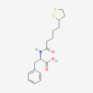 molecular formula C17H23NO3S2 B14761892 L-Phenylalanine, N-[5-(1,2-dithiolan-3-yl)-1-oxopentyl]- CAS No. 1097-36-5