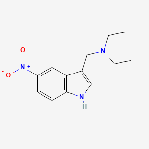 molecular formula C14H19N3O2 B14761994 N-ethyl-N-[(7-methyl-5-nitro-1H-indol-3-yl)methyl]ethanamine 