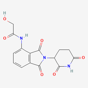 molecular formula C15H13N3O6 B14762013 N-[2-(2,6-dioxo-3-piperidyl)-1,3-dioxo-isoindolin-4-yl]-2-hydroxy-acetamide 