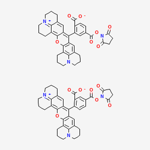 molecular formula C74H66N6O14 B14762023 5(6)-Carboxy-x-rhodamine-n-hydroxysuccinimideester 
