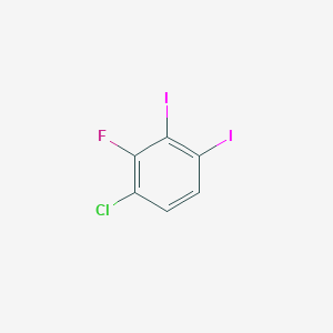 molecular formula C6H2ClFI2 B14762076 1-Chloro-2-fluoro-3,4-diiodobenzene 