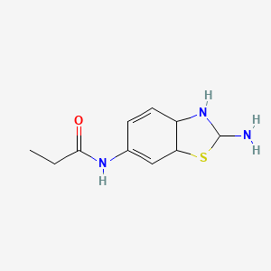 molecular formula C10H15N3OS B14762117 N-(2-Amino-2,3,3a,7a-tetrahydrobenzo[d]thiazol-6-yl)propanamide 