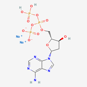 molecular formula C10H14N5Na2O12P3 B14762181 disodium;[[(2R,3S,5R)-5-(6-aminopurin-9-yl)-3-hydroxyoxolan-2-yl]methoxy-phosphonooxyphosphoryl] phosphate 