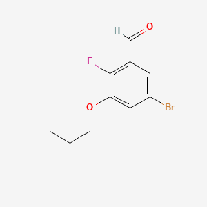 molecular formula C11H12BrFO2 B14762287 5-Bromo-2-fluoro-3-isobutoxybenzaldehyde 