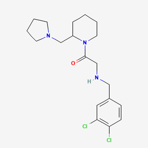 molecular formula C19H27Cl2N3O B14762375 Ethanone, 2-[(3,4-dichlorophenyl)methylamino]-1-[2-(1-pyrrolidinylmethyl)-1-piperidinyl]- 