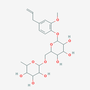 molecular formula C22H32O11 B14762381 beta-D-Glucopyranoside, 2-methoxy-4-(2-propenyl)phenyl 6-O-(6-deoxy-alpha-L-mannopyranosyl)- 