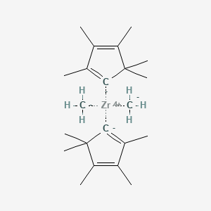 molecular formula C22H36Zr B14762399 Carbanide;1,2,3,5,5-pentamethylcyclopenta-1,3-diene;zirconium(4+) 