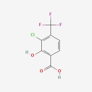 molecular formula C8H4ClF3O3 B14762624 3-Chloro-2-hydroxy-4-(trifluoromethyl)benzoic acid 