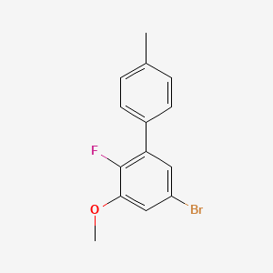 molecular formula C14H12BrFO B14762683 5-Bromo-2-fluoro-3-methoxy-4'-methyl-1,1'-biphenyl 