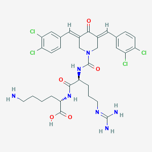 molecular formula C32H37Cl4N7O5 B14762740 N2-[[(3E,5E)-3,5-bis[(3,4-dichlorophenyl)methylene]-4-oxo-1-piperidinyl]carbonyl]-L-arginyl-L-lysine 
