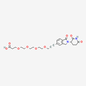 molecular formula C25H30N2O9 B14762849 Phthalimidinoglutarimide-5'-propargyl-O-PEG3-C2-acid 