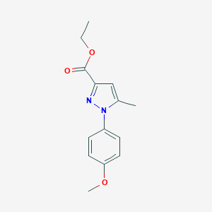 molecular formula C14H16N2O3 B147643 1-(4-Methoxy-phenyl)-5-methyl-1H-pyrazole-3-carboxylic acid ethyl ester CAS No. 126068-76-6