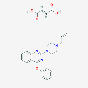 molecular formula C25H26N4O5 B147647 2-(4-Allyl-1-piperazinyl)-4-phenoxyquinazoline fumarate CAS No. 129112-70-5