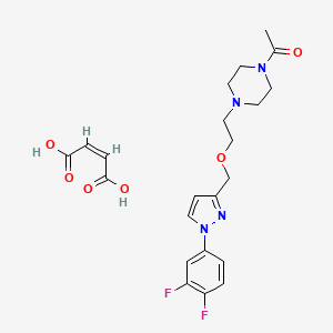molecular formula C22H26F2N4O6 B14764792 (Z)-but-2-enedioic acid;1-[4-[2-[[1-(3,4-difluorophenyl)pyrazol-3-yl]methoxy]ethyl]piperazin-1-yl]ethanone 