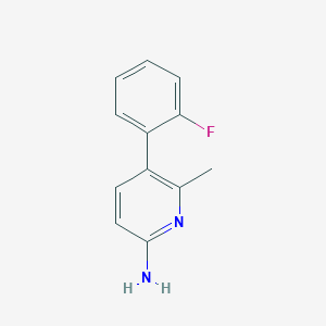 molecular formula C12H11FN2 B14764891 5-(2-Fluorophenyl)-6-methylpyridin-2-amine 