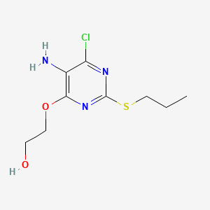molecular formula C9H14ClN3O2S B14764995 2-((5-Amino-6-chloro-2-(propylthio)pyrimidin-4-yl)oxy)ethanol 