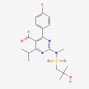 molecular formula C19H24FN3O4S B14765102 N-(4-(4-fluorophenyl)-5-formyl-6-isopropylpyrimidin-2-yl)-2-hydroxy-N,2-dimethylpropane-1-sulfonamide 