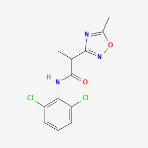 molecular formula C12H11Cl2N3O2 B14765127 N-(2,6-Dichlorophenyl)-2-(5-methyl-1,2,4-oxadiazol-3-YL)propanamide CAS No. 923972-99-0