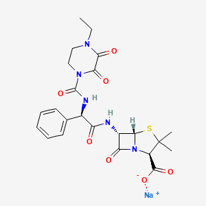molecular formula C23H26N5NaO7S B14765191 sodium (2R,5S,6S)-6-[[(2R)-2-[[4-ethyl-2,3-bis(oxidanylidene)piperazin-1-yl]carbonylamino]-2-phenyl-ethanoyl]amino]-3,3-dimethyl-7-oxidanylidene-4-thia-1-azabicyclo[3.2.0]heptane-2-carboxylate 