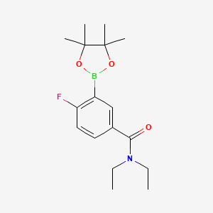 molecular formula C17H25BFNO3 B14765225 N,N-Diethyl-4-fluoro-3-(4,4,5,5-tetramethyl-1,3,2-dioxaborolan-2-yl)benzamide 