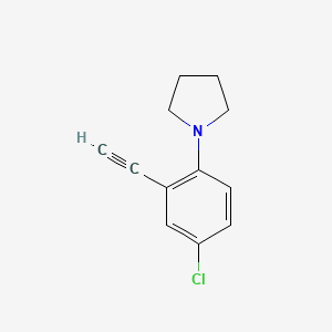 molecular formula C12H12ClN B14765434 1-(4-Chloro-2-ethynylphenyl)pyrrolidine 