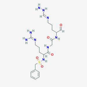 molecular formula C21H35N9O5S B14765449 Glycinamide, N2-[(phenylmethyl)sulfonyl]-D-arginyl-N-[(1S)-4-[(aminoiminomethyl)amino]-1-formylbutyl]-(9CI) 