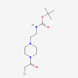 molecular formula C13H24ClN3O3 B14765488 tert-Butyl (2-(4-(2-chloroacetyl)piperazin-1-yl)ethyl)carbamate 