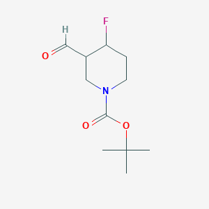 molecular formula C11H18FNO3 B14765516 Tert-butyl 4-fluoro-3-formylpiperidine-1-carboxylate 