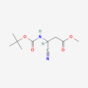 molecular formula C10H16N2O4 B14765615 Methyl 3-((tert-butoxycarbonyl)amino)-3-cyanopropanoate 