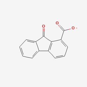 molecular formula C14H7O3- B14765718 9-Oxo-1-fluorenecarboxylate 
