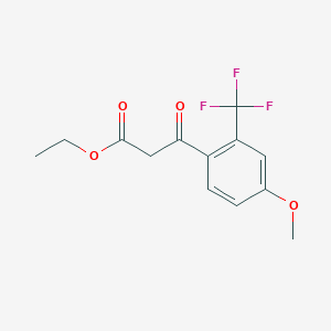 molecular formula C13H13F3O4 B14765795 Ethyl 3-(4-methoxy-2-(trifluoromethyl)phenyl)-3-oxopropanoate 