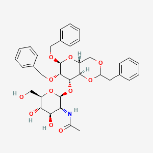 molecular formula C36H43NO11 B14765899 Benzyl 2-Benzyl-4,6-O-benzylidene-3-O-(2-acetamido-2-deoxy-D-glucopyranosyl)-D-mannopyranoside 