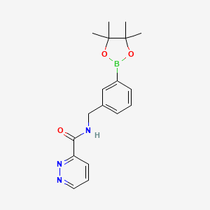 molecular formula C18H22BN3O3 B14766017 N-[[3-(4,4,5,5-tetramethyl-1,3,2-dioxaborolan-2-yl)phenyl]methyl]pyridazine-3-carboxamide 