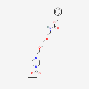 molecular formula C23H37N3O6 B14766045 tert-Butyl 4-(3-oxo-1-phenyl-2,7,10-trioxa-4-azadodecan-12-yl)piperazine-1-carboxylate 