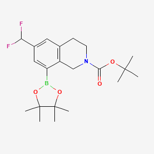molecular formula C21H30BF2NO4 B14766106 tert-butyl 6-(difluoromethyl)-8-(4,4,5,5-tetramethyl-1,3,2-dioxaborolan-2-yl)-3,4-dihydro-1H-isoquinoline-2-carboxylate 
