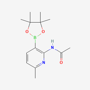molecular formula C14H21BN2O3 B14766250 N-[6-methyl-3-(4,4,5,5-tetramethyl-1,3,2-dioxaborolan-2-yl)pyridin-2-yl]acetamide 